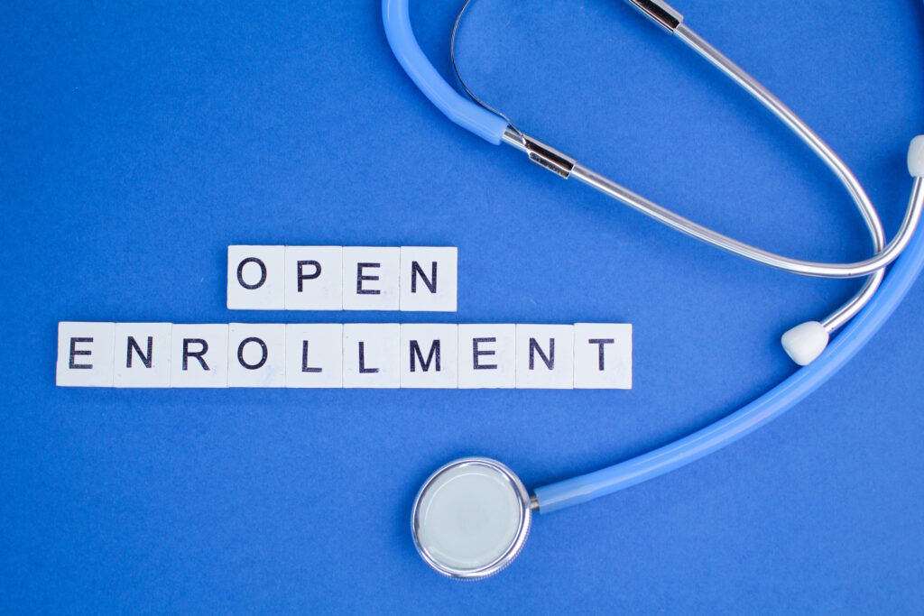 open enrollment spelled in blocks